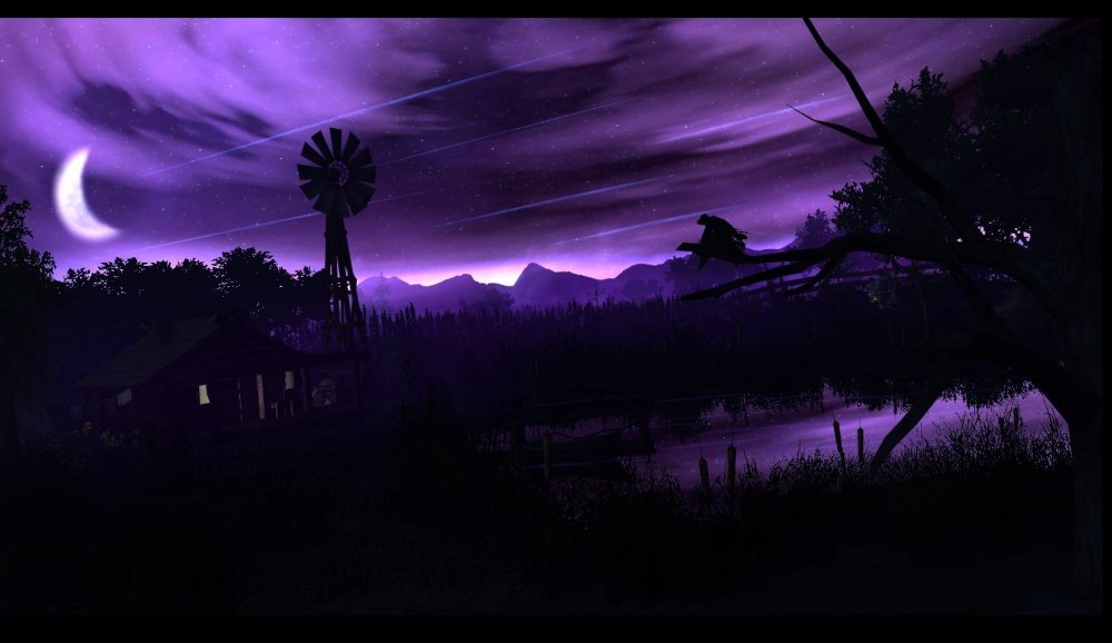 Темно фиолетовый пейзаж