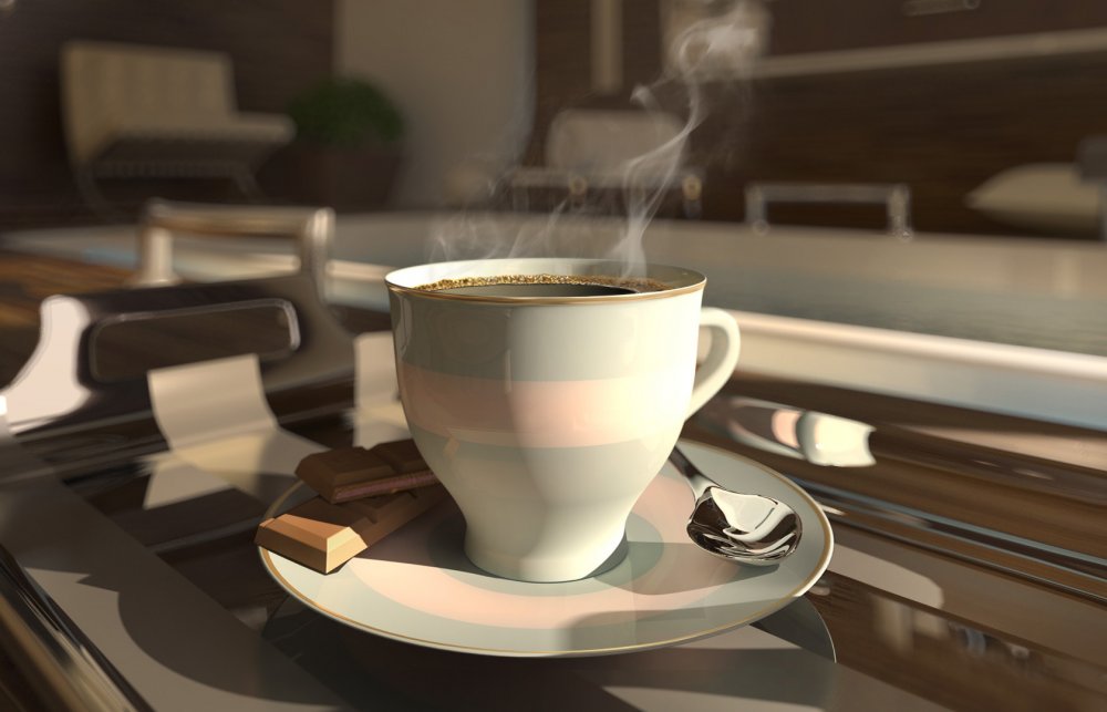 Чашка кофе на столе