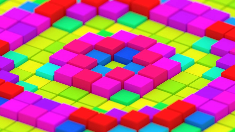 Разноцветные кубики 3д