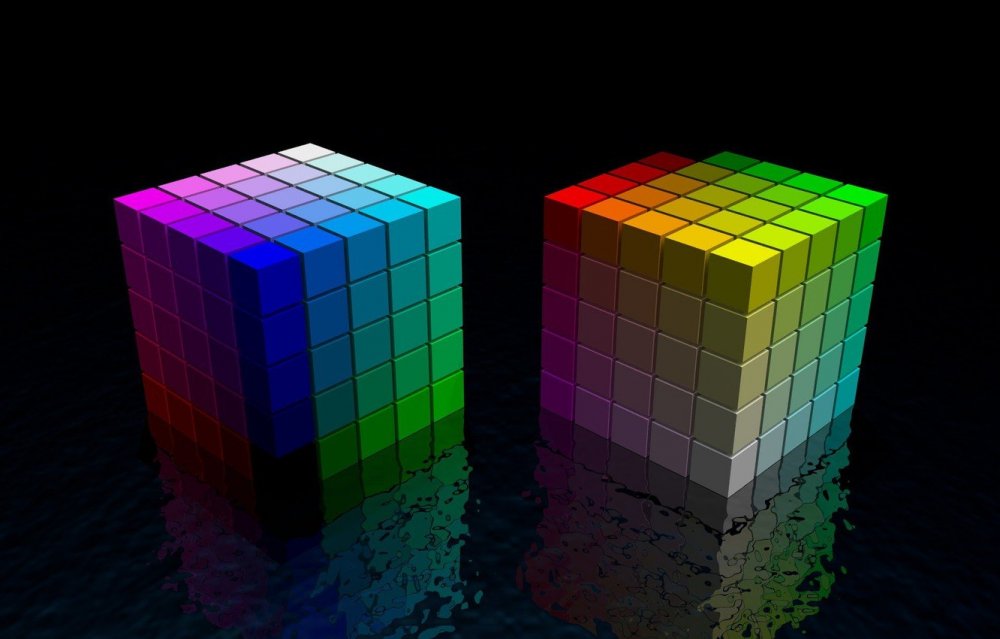Кубики разного цвета