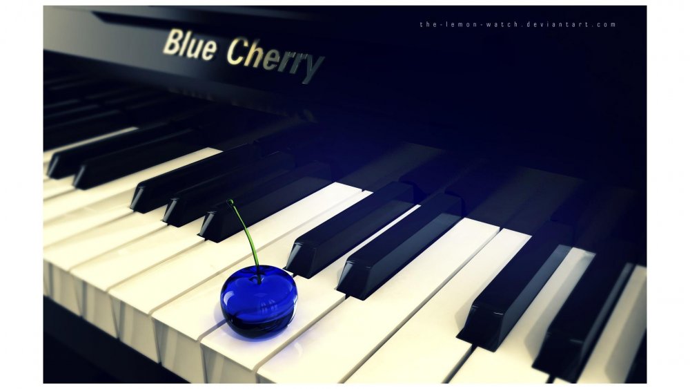Фортепиано на синем фоне