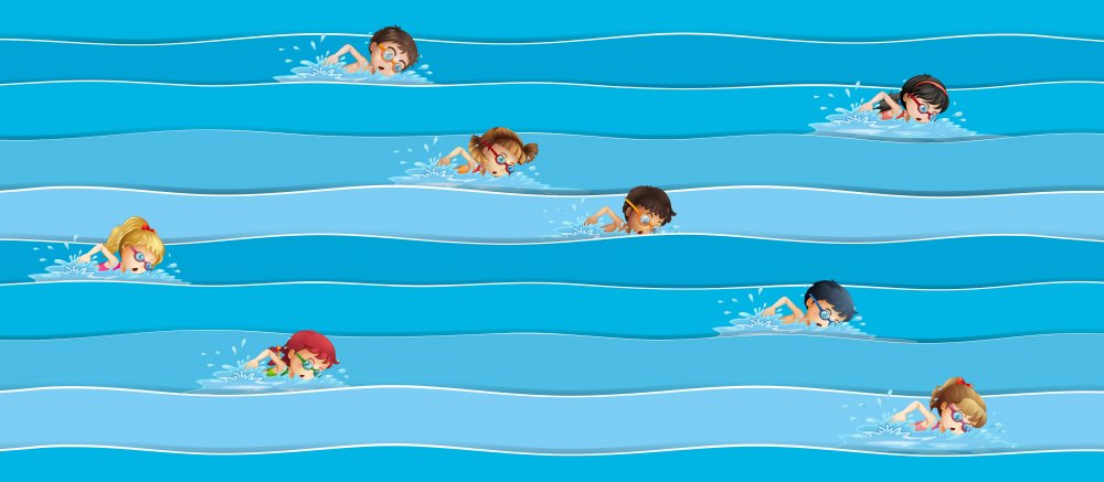 Мальчик под водой в бассейне