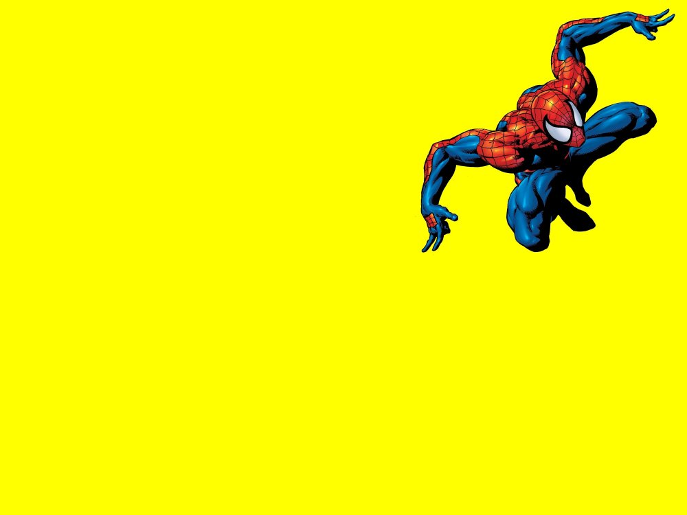 Человек паук на желтом фоне