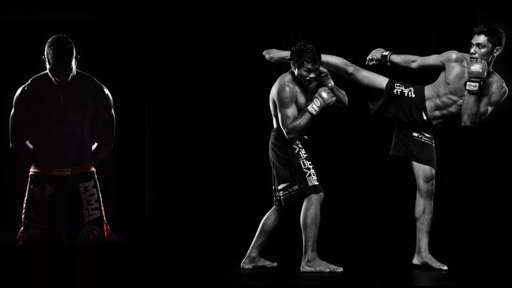 Тайский бокс темный фон