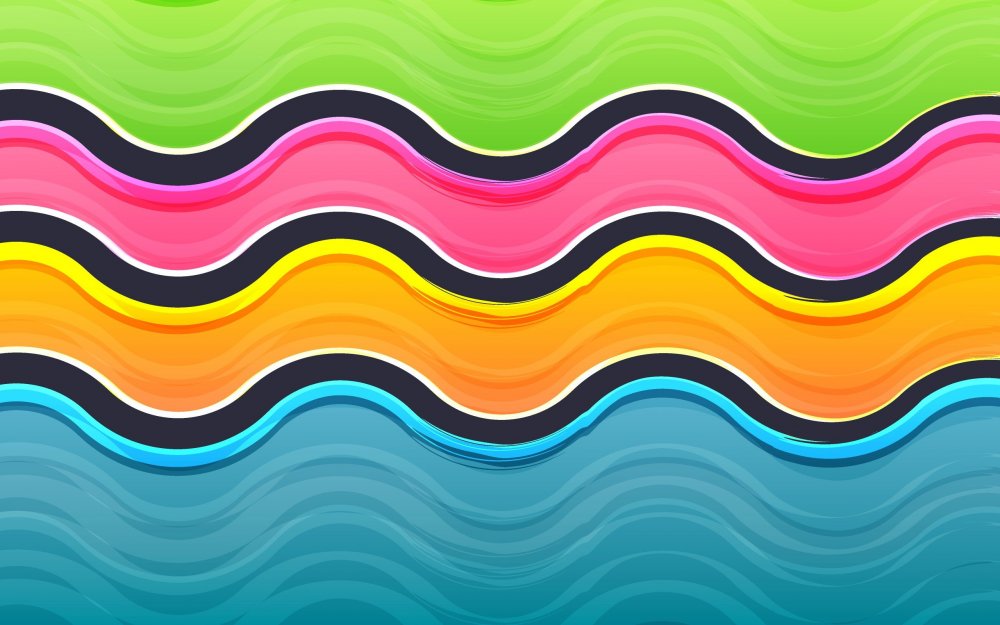 Разноцветные волнистые линии