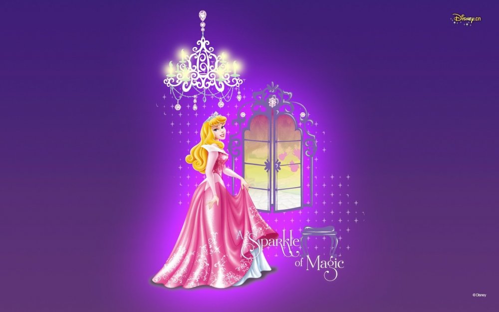 Принцессы Диснея на фоне замка