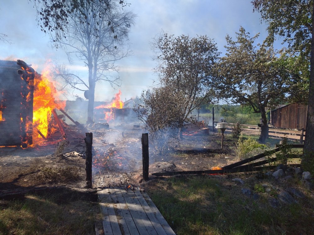 Деревня Ольхово Карелия пожар