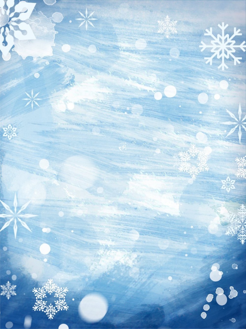 Голубой фон со снежинками