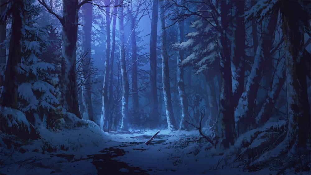 Мрачный зимний лес