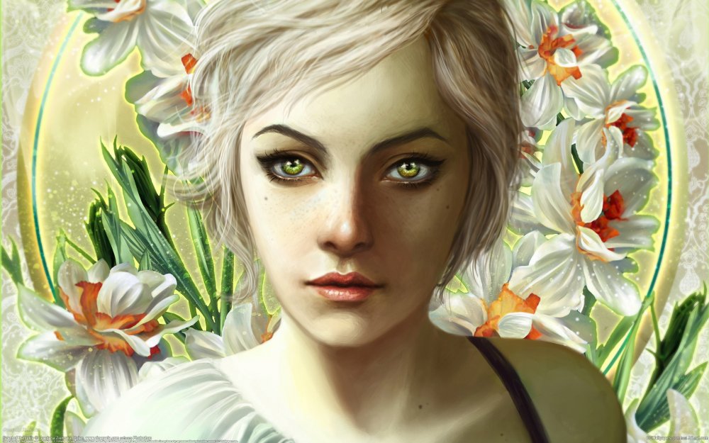 Эльфийка с зелеными глазами
