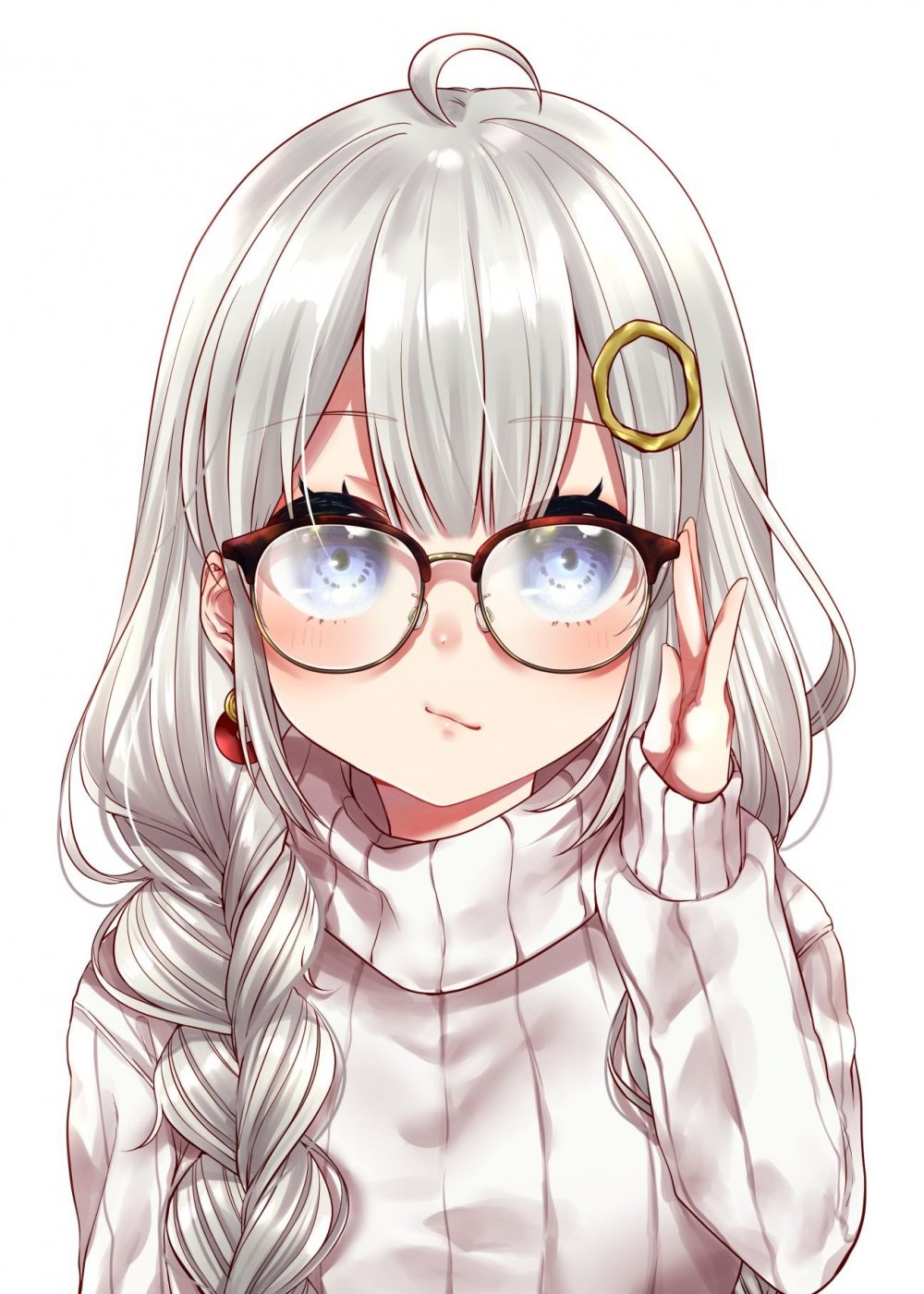 Аниме девушка в очках с короткими волосами