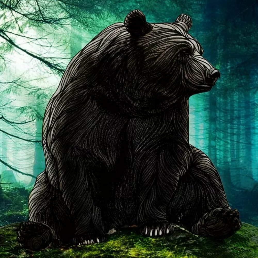 Медведь красивый арт