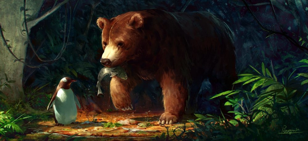 Медведь фэнтези арт