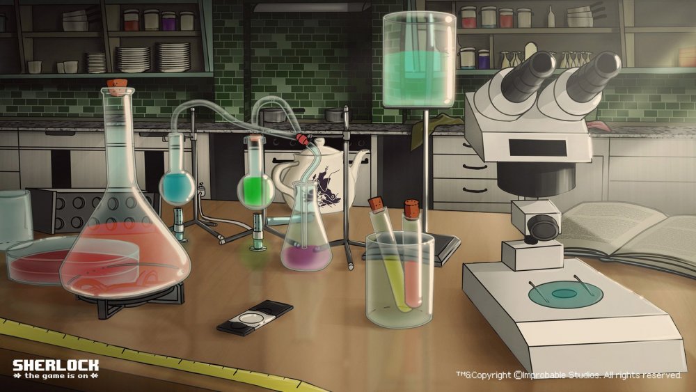 Лаборатория в мультяшном стиле