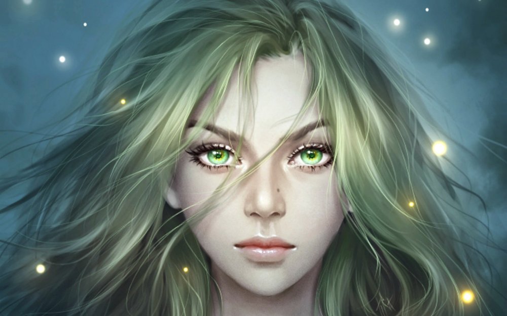 Девушка с зелеными глазами арт