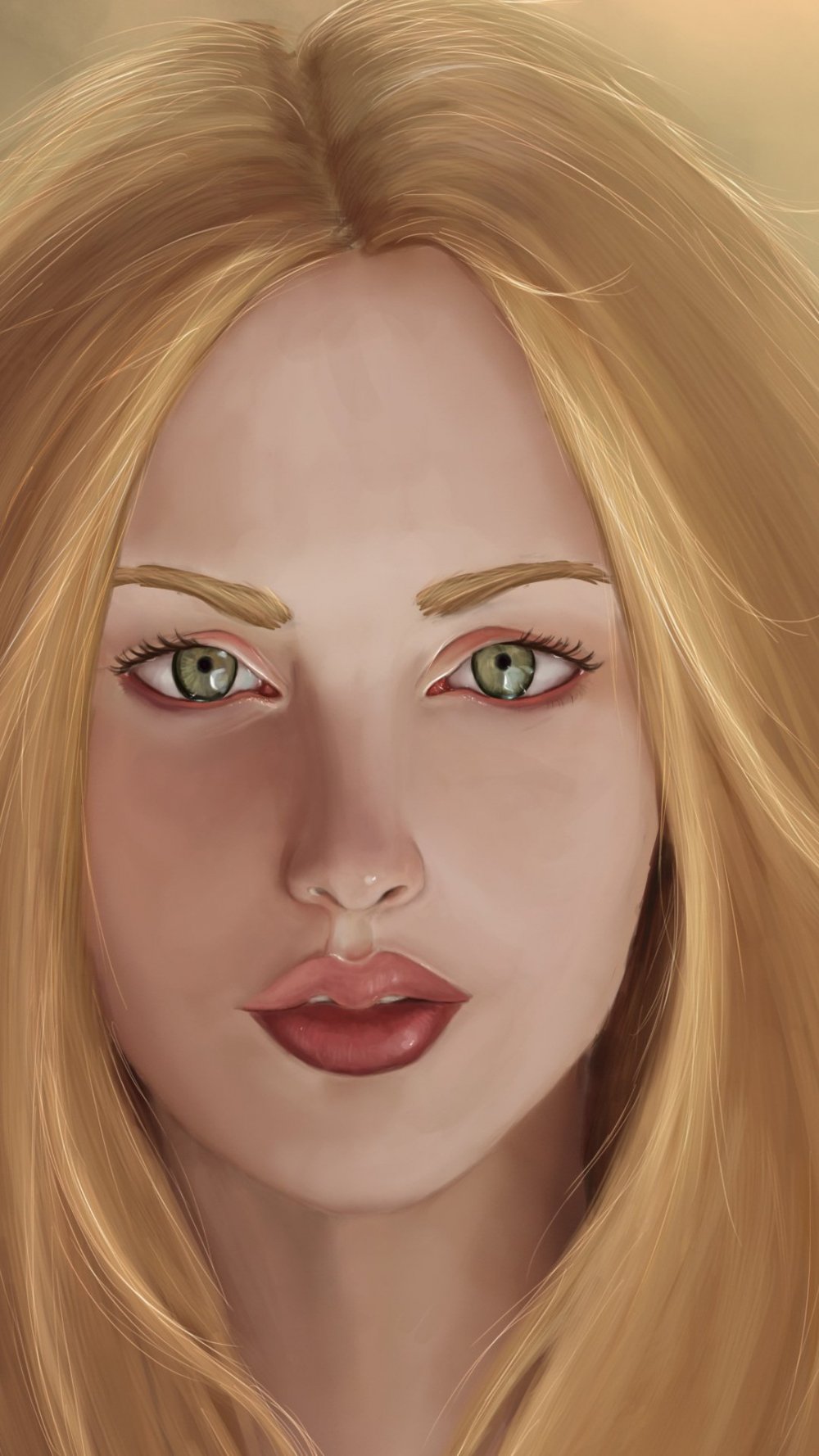 Блондинка с зелеными глазами арт