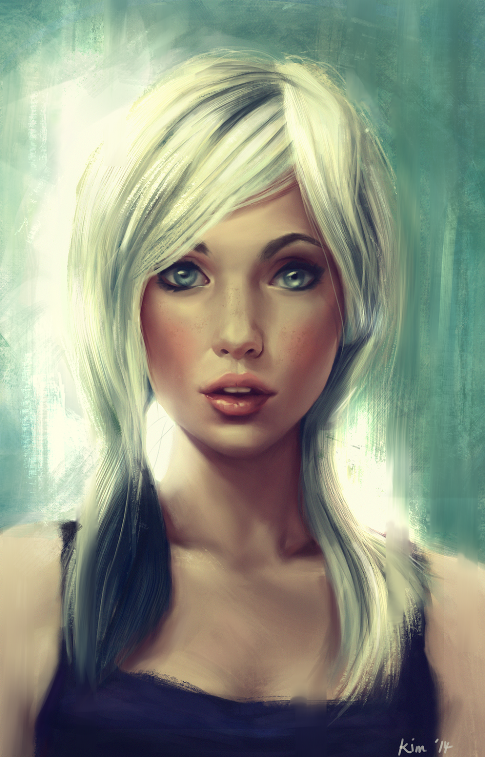 Блондинка с голубыми глазами арт