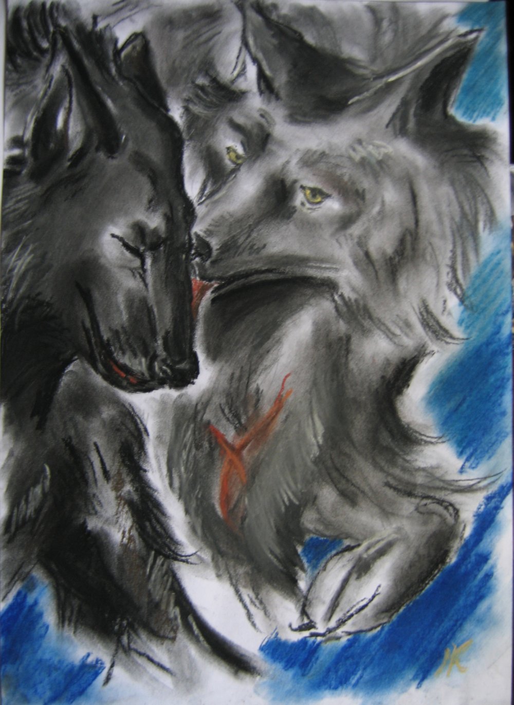 Рисунок двух Волков