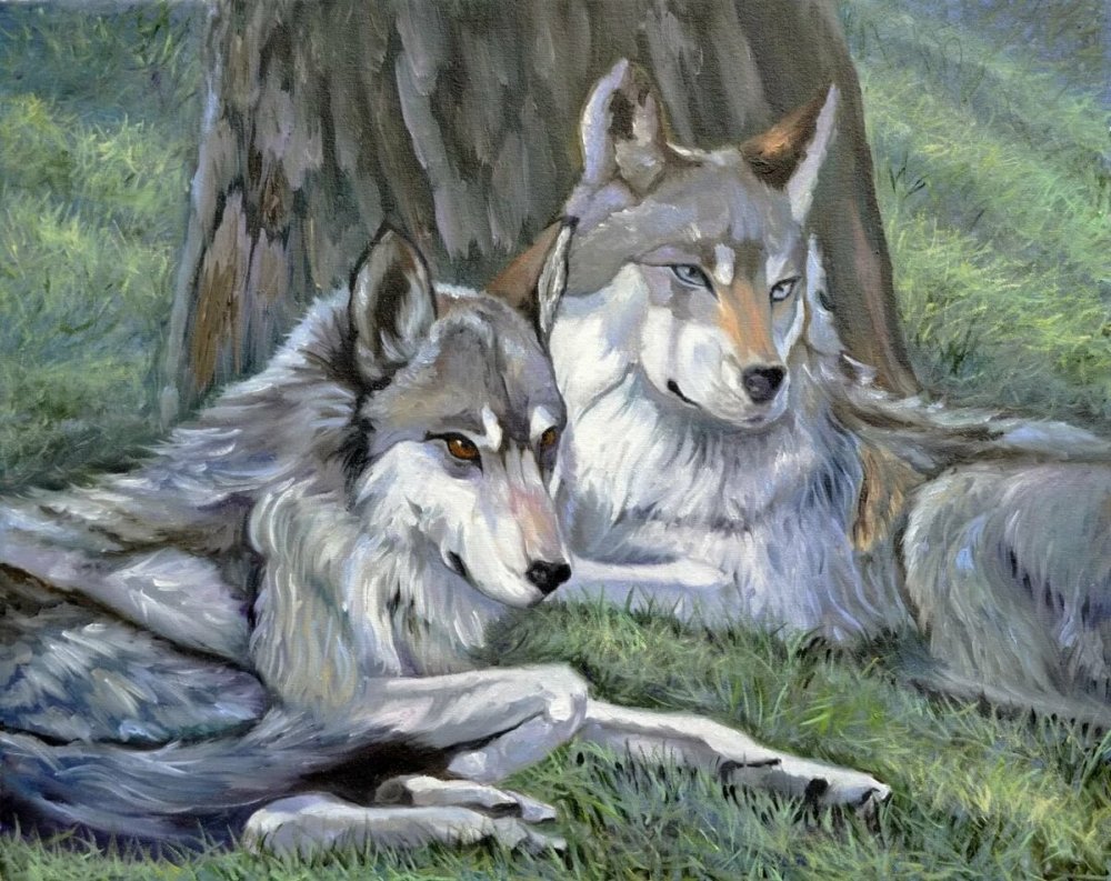 Картина Волчья семья художник