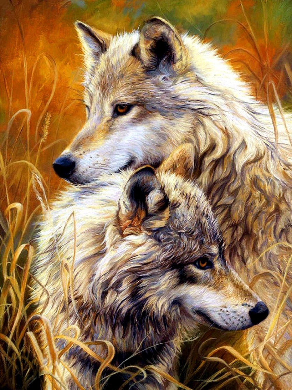 Алмазная мозаика Волчья семья