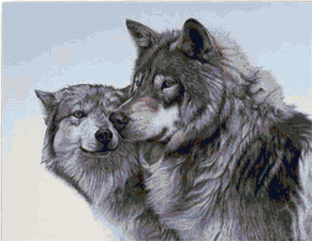 Волк с волчицей обнимка