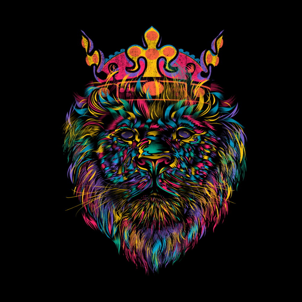Лев с короной цветной