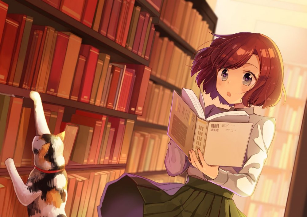 Аниме девочка с книгой