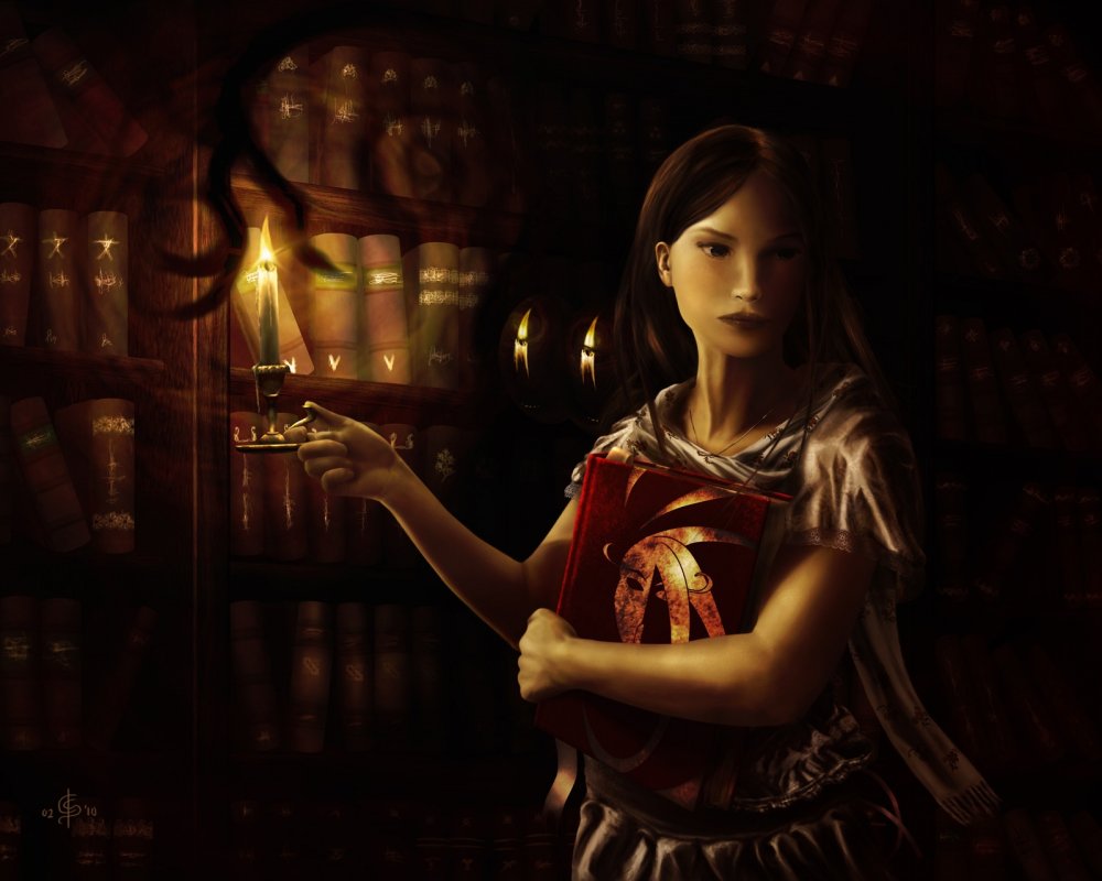Девушка с книгой фэнтези