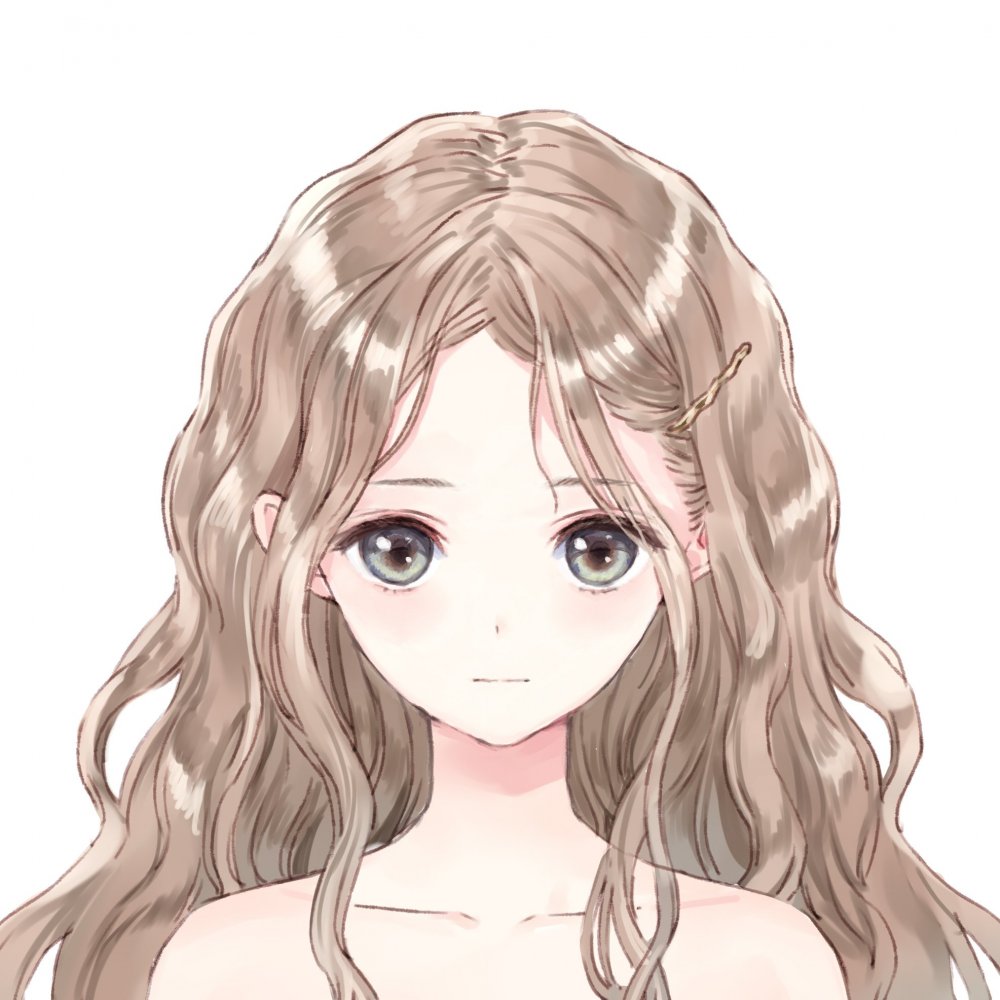 Аниме девушка с волнистыми волосами