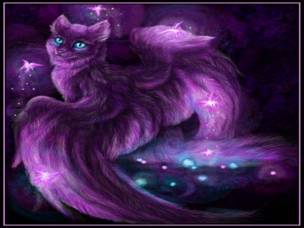 Коты Воители фиолетовая кошка