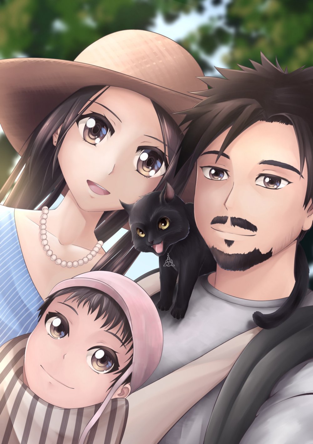 Семейный портрет в стиле аниме
