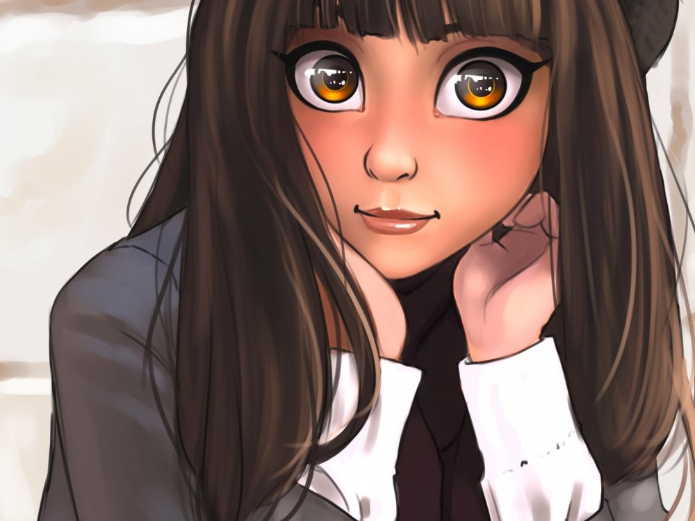 Девочка с большими глазами арт