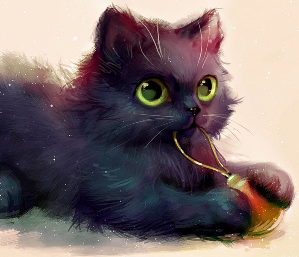 Кот рисунок акварелью