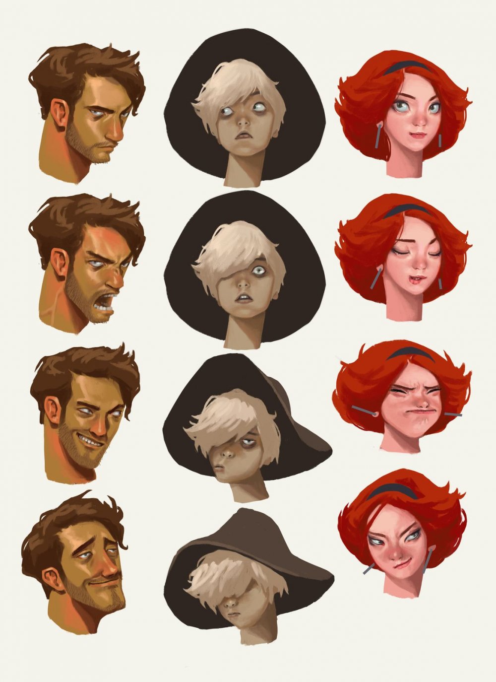 Стилизованные лица персонажей
