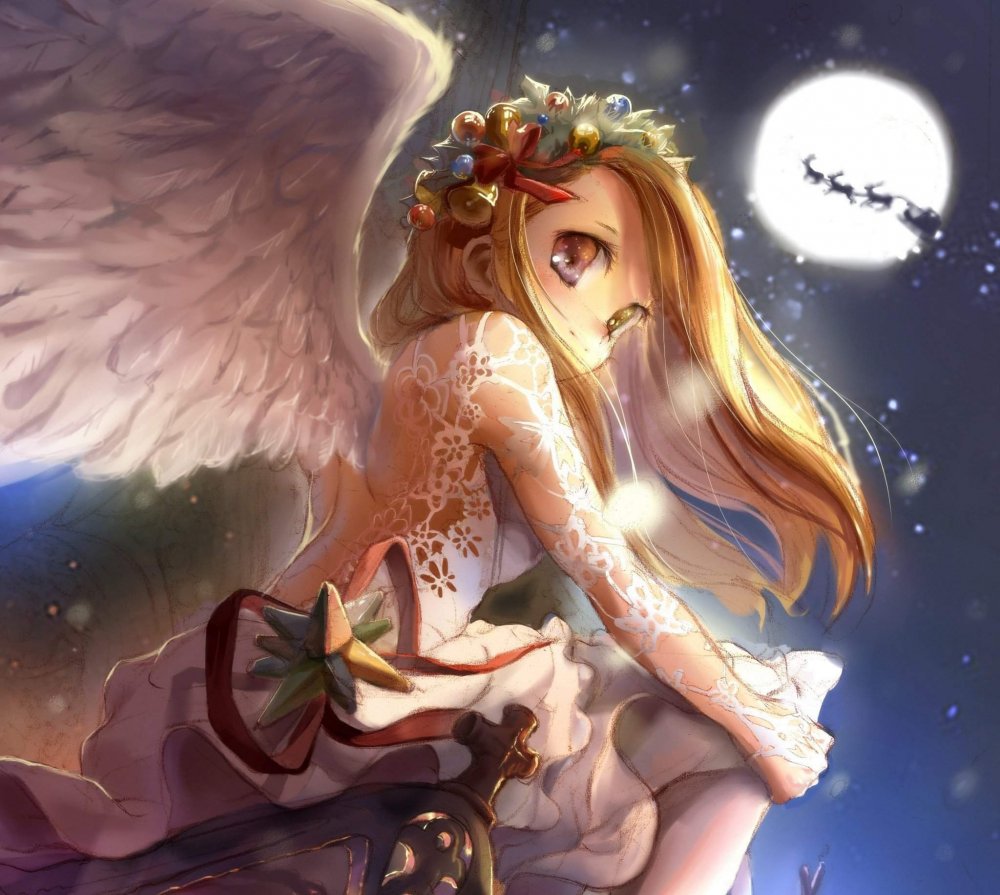 Аниме девушка ангел