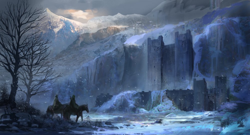 Крепость в снежных горах