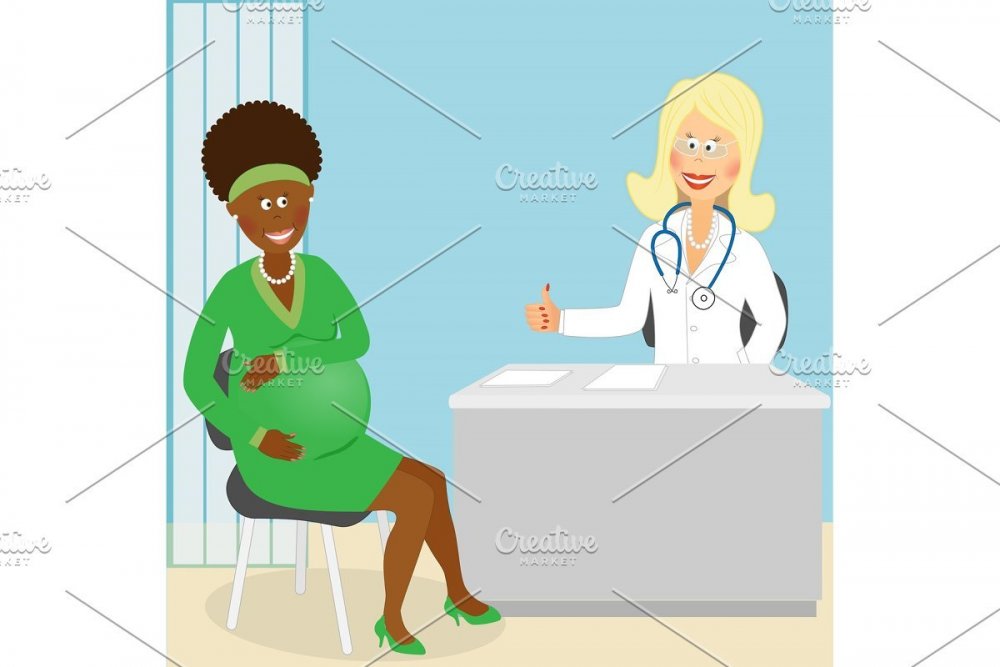 Беременность врач иллюстрации