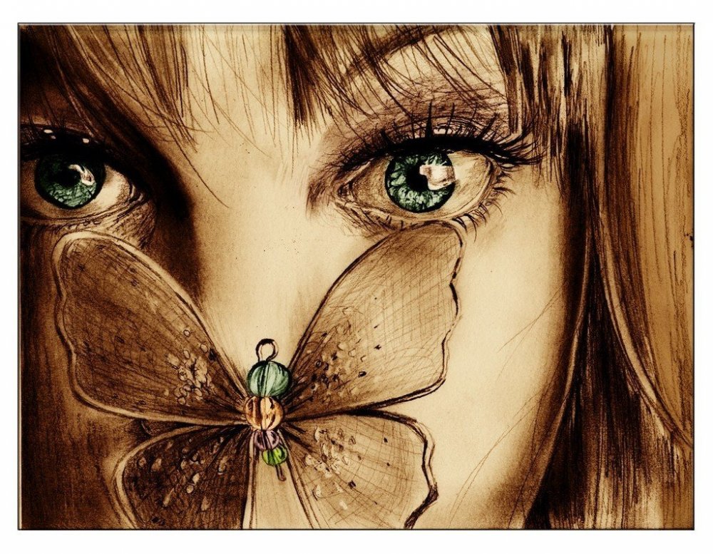 Женщина бабочка глаза