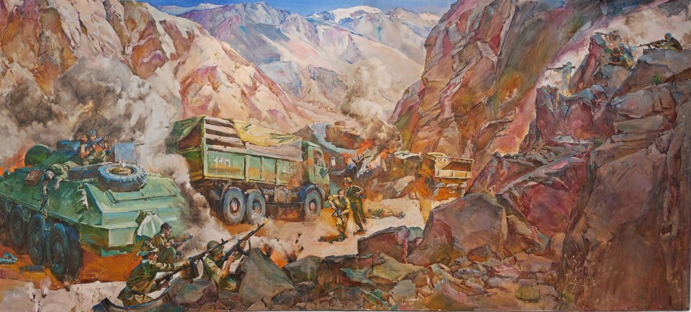 Картина Афганистан бой в ущелье