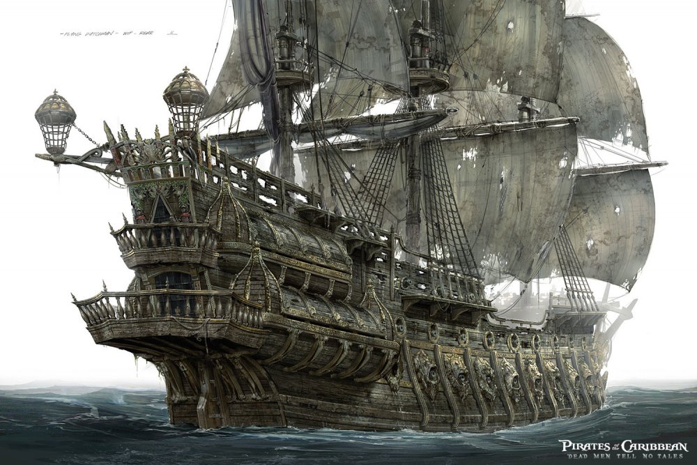 Летучий голландец корабль призрак пираты Карибского моря