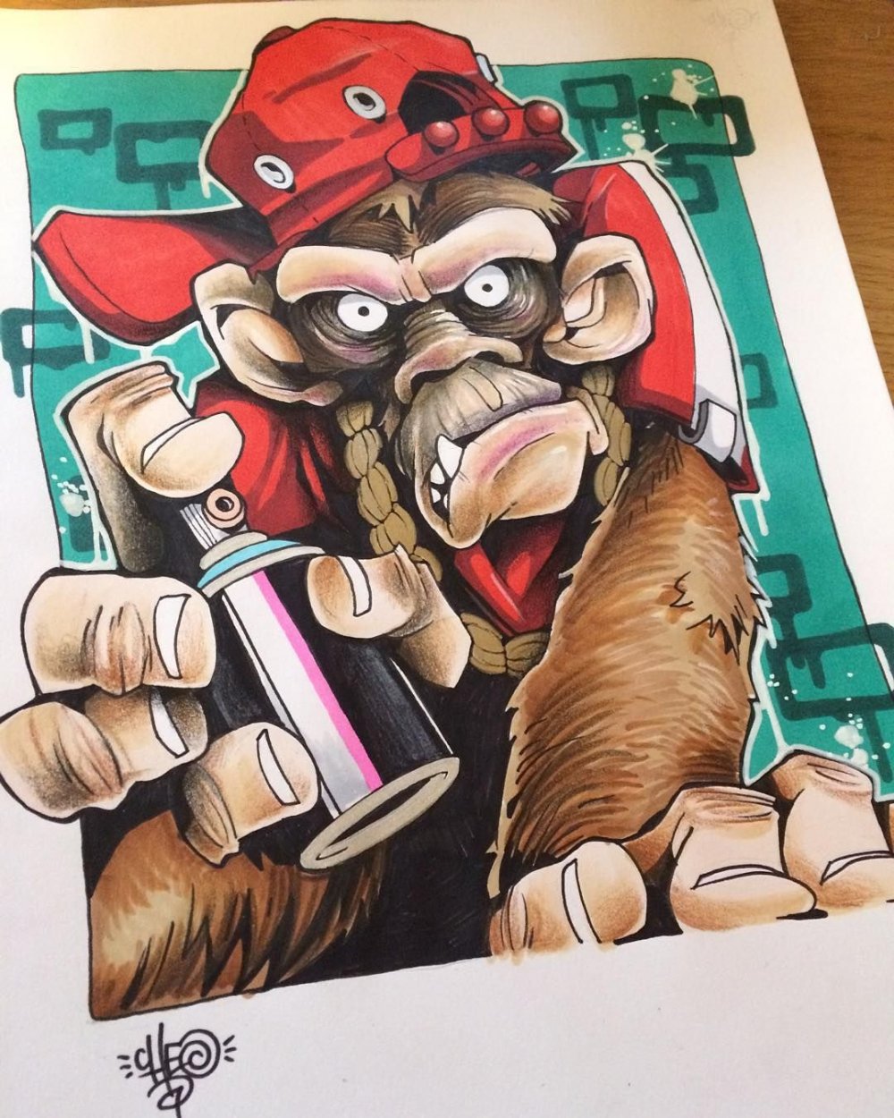 Граффити обезьянка