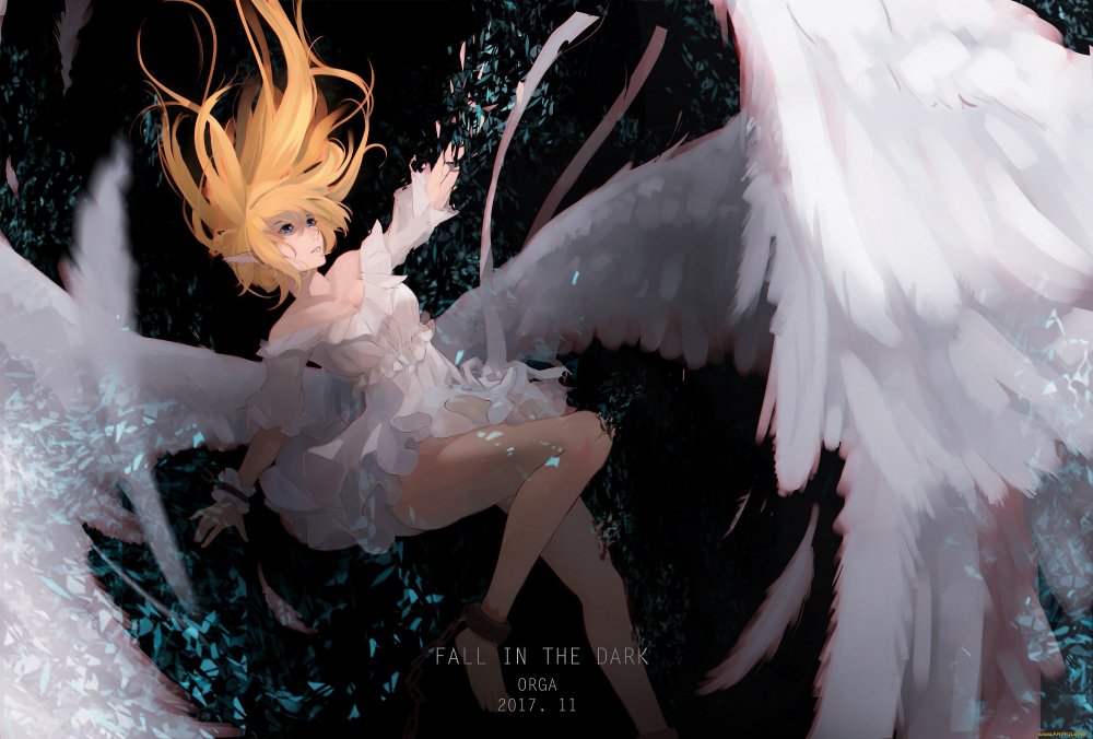 Ангел аниме девушка падает