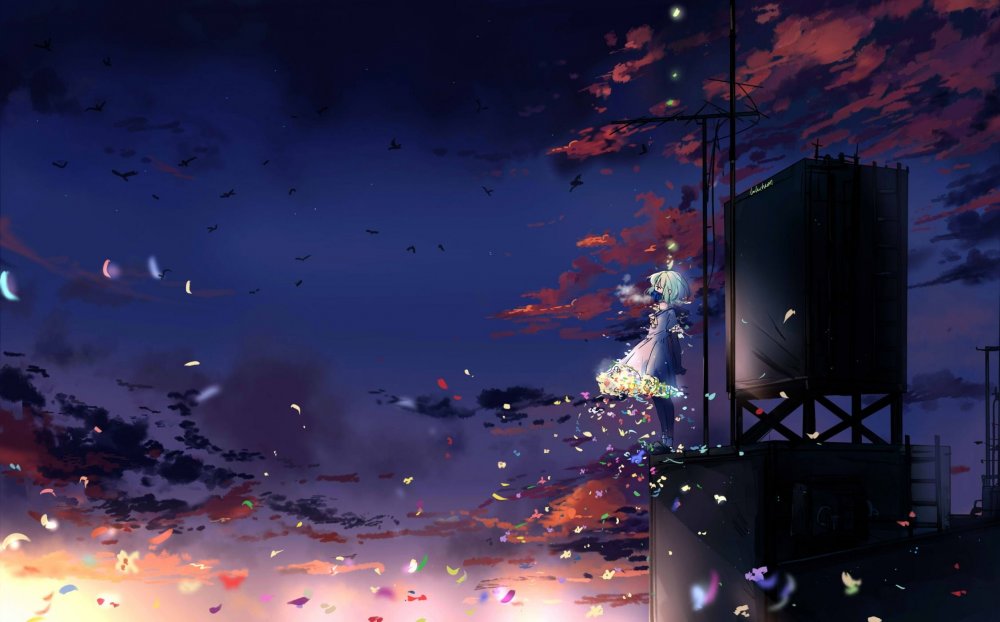 Звездное небо из аниме Макото Синкая