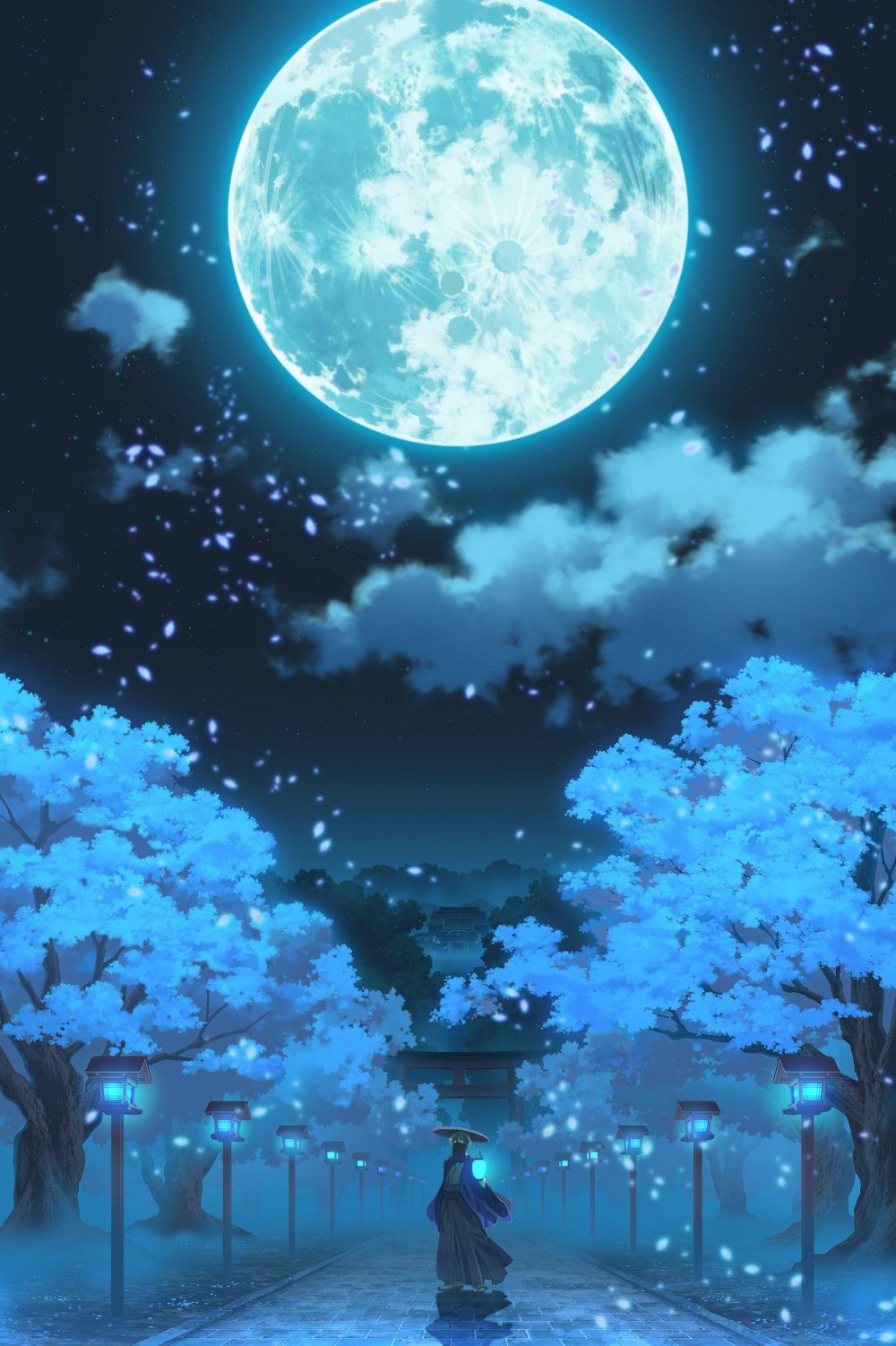 Аниме ночной пейзаж