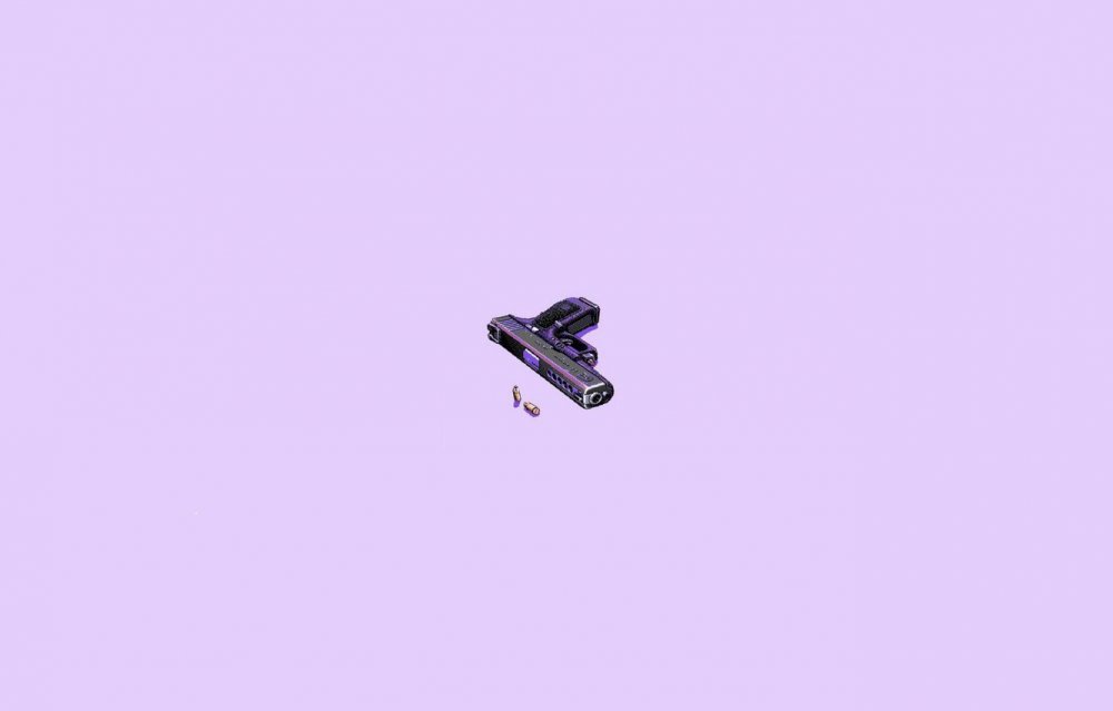 Пистолет на фиолетовом фоне