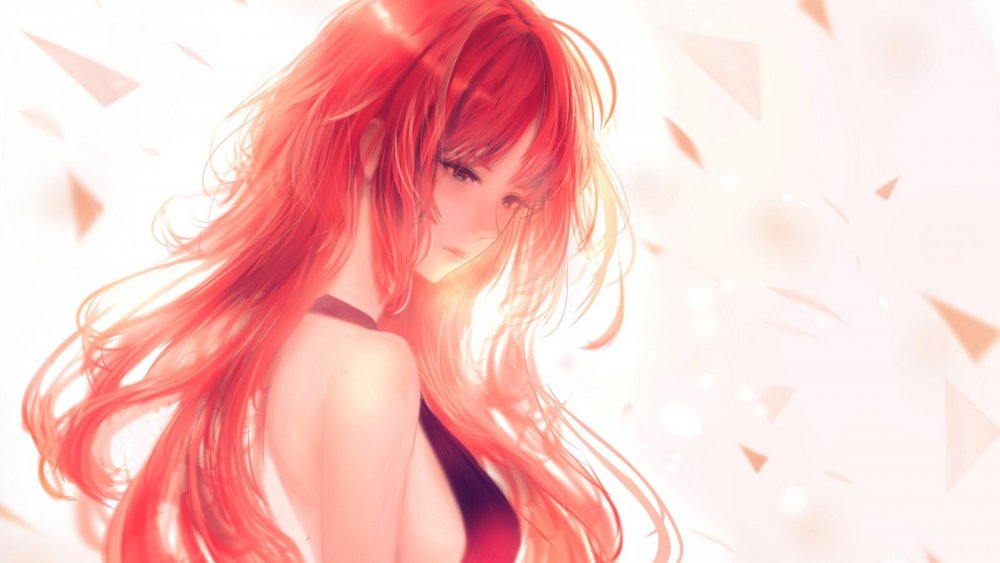 Аниме девушка с рыжими волосами