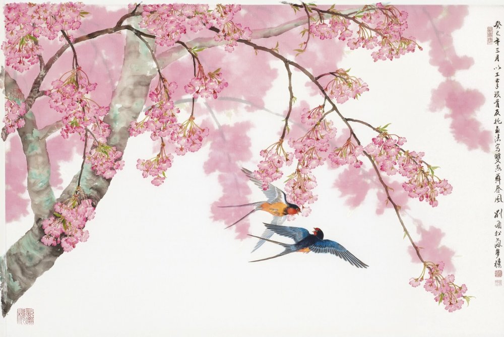 Японская живопись Весна