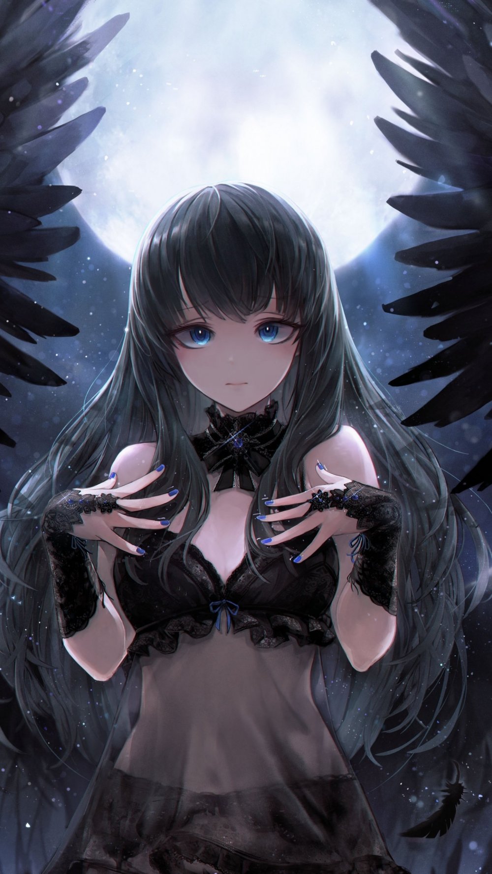 Ангел с черными волосами