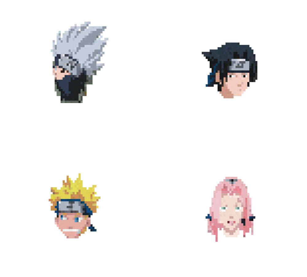 Персонажи Наруто пиксель
