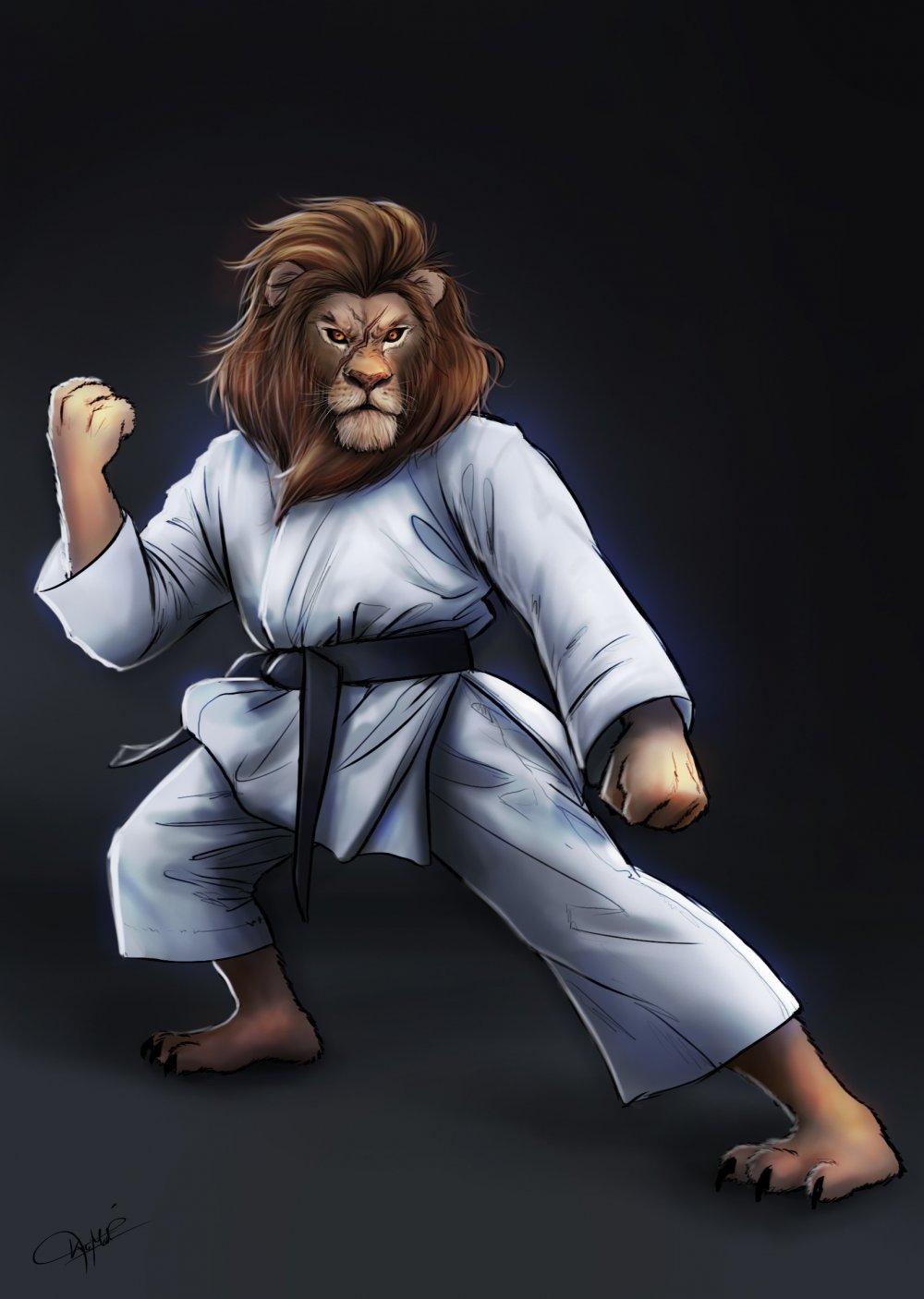 Лев в кимоно джиу джитсу